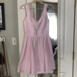 NWOT Lauren James pink seersucker dress